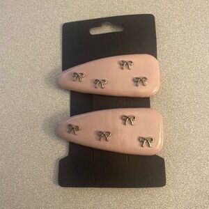 Hair Clips with Bow Accents